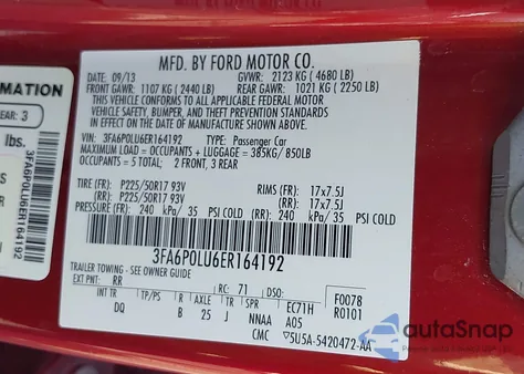 2014 Ford Fusion Hybrid Se z USA, uszkodzony, nr VIN 3FA6P0LU6ER164192